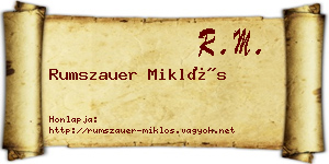 Rumszauer Miklós névjegykártya